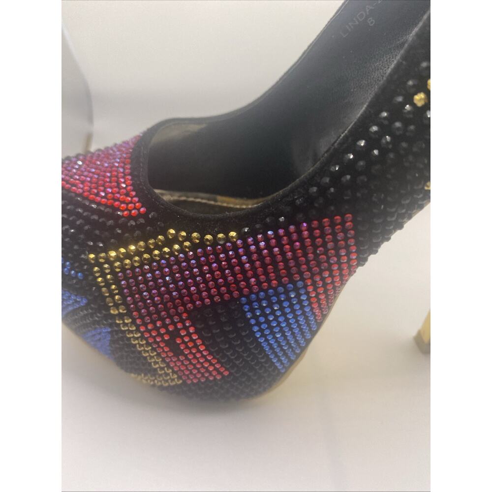 Mascote Beaded Platform Barbie Core Stripper Pole Dancer High Heels Shoes Size 8 - Picture 4 of 14